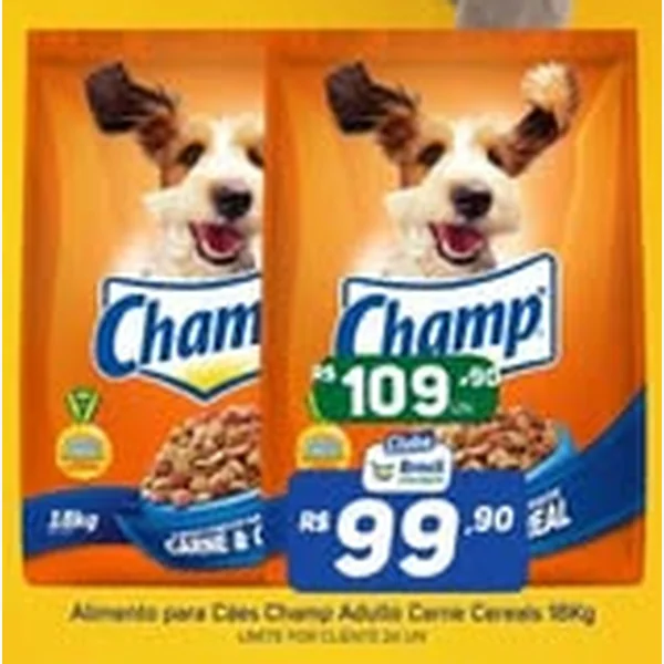 Alimento para Cães Adulto Carne Cereais Champ 18 kg