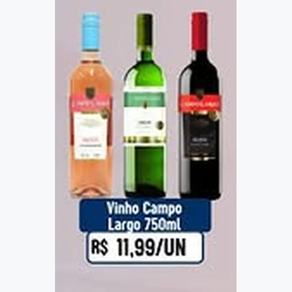 Recorte do encarte de Vinho Campo Largo 750 ml