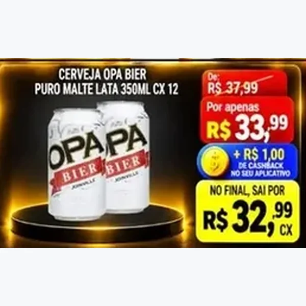 Recorte do encarte de Cerveja Puro Malte Opa Bier 12 un × 350 ml