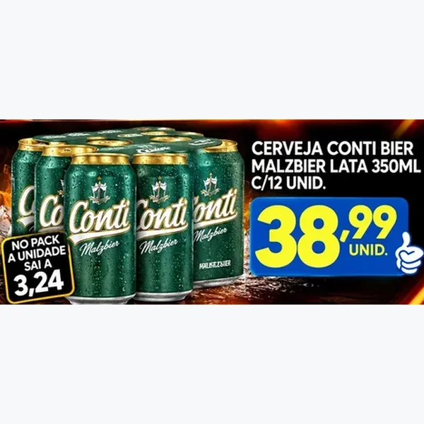 Cerveja Malzbier Conti Bier 12 un × 350 ml
