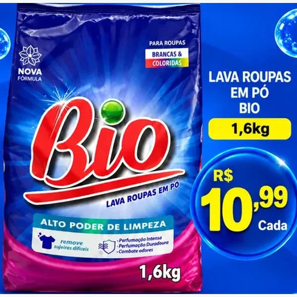 Recorte do encarte de Lava Roupas em Pó Bio 1,6 kg