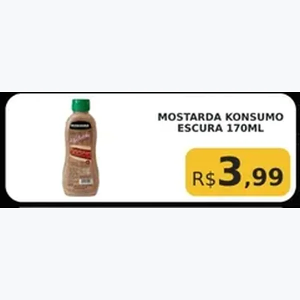 Recorte do encarte de Mostarda Escura Konsumo 170 ml