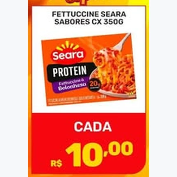 Recorte do encarte de Fettuccine Sabores Seara 350 g