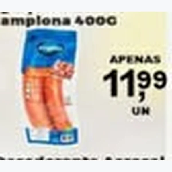Recorte do encarte de Linguiça Calabresa Pamplona 400 g