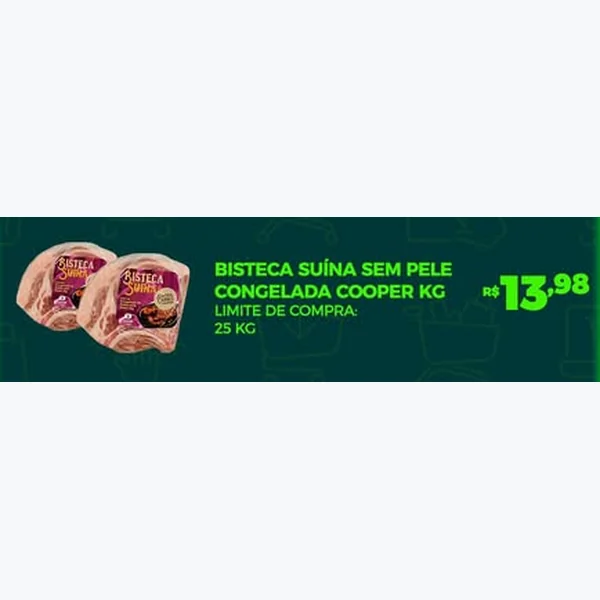 Bisteca Suína sem Pele Congelada Cooper