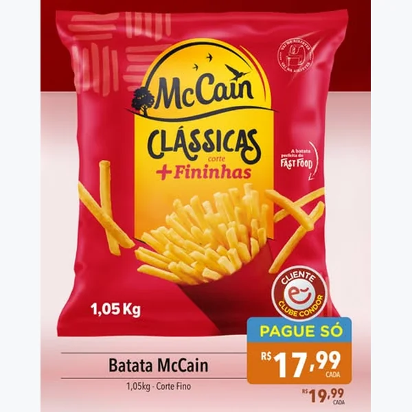 Batata Clássicas Corte + Fininhas McCain 1,05 kg
