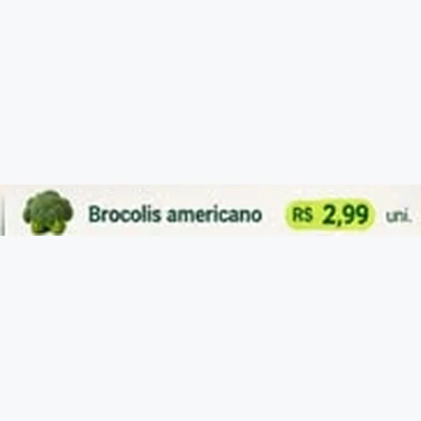 Recorte do encarte de Brócolis Americano