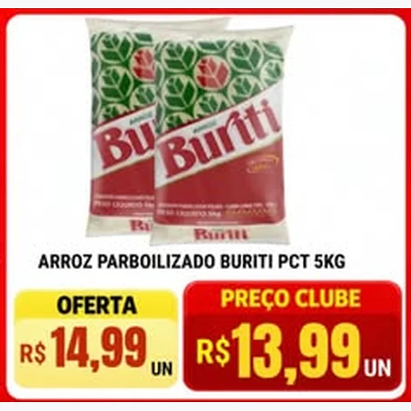 Recorte do encarte de Arroz Parboilizado Buriti 5 kg