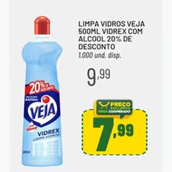 Recorte do encarte de Limpa Vidros com Álcool Veja 500 ml