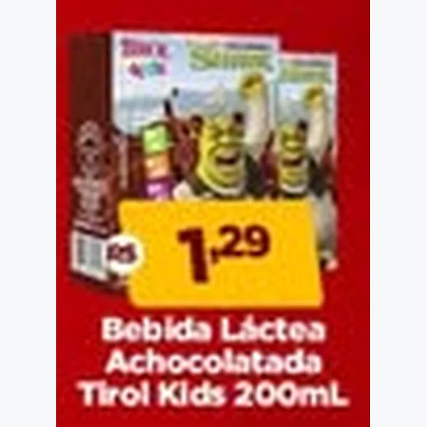 Bebida Láctea Achocolatada Tirol Kids 200 ml