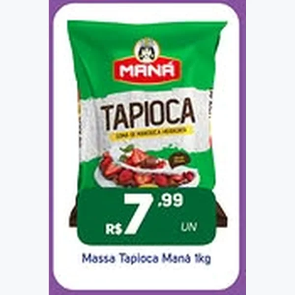 Recorte do encarte de Massa Tapioca Maná 1 kg