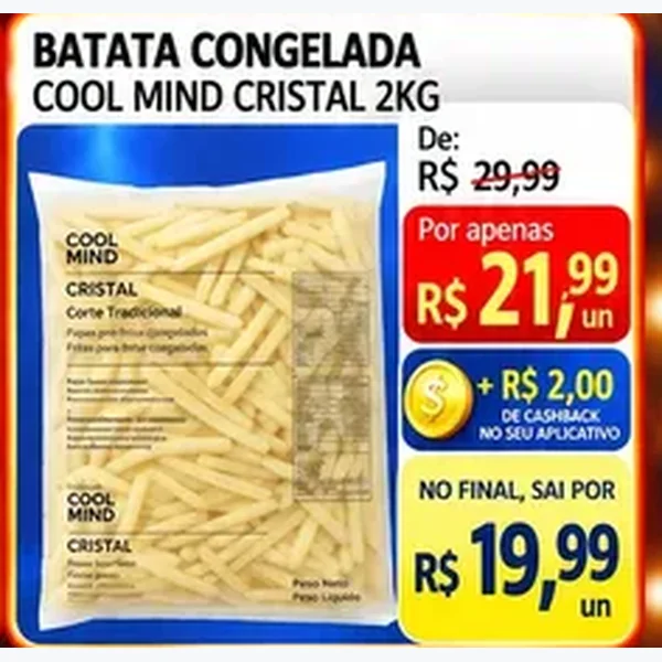 Batata Congelada Cool Mind Cristal 2 kg