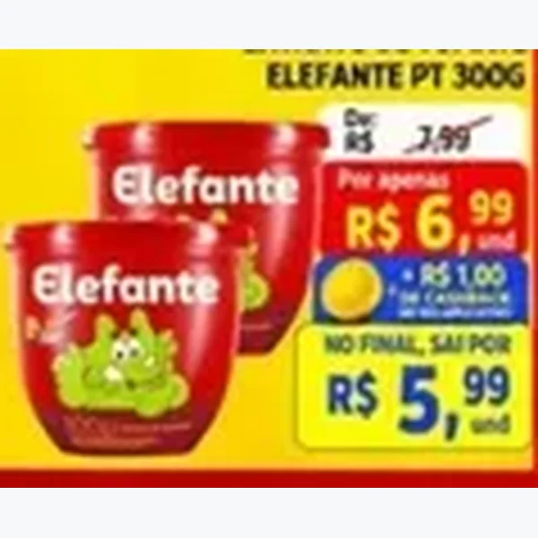 Recorte do encarte de Extrato de Tomate Elefante 300 g