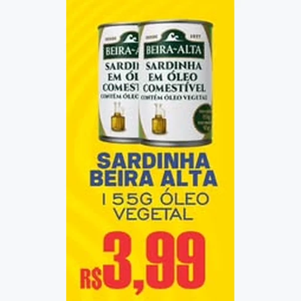 Recorte do encarte de Sardinha em Óleo Vegetal Beira Alta 155 g