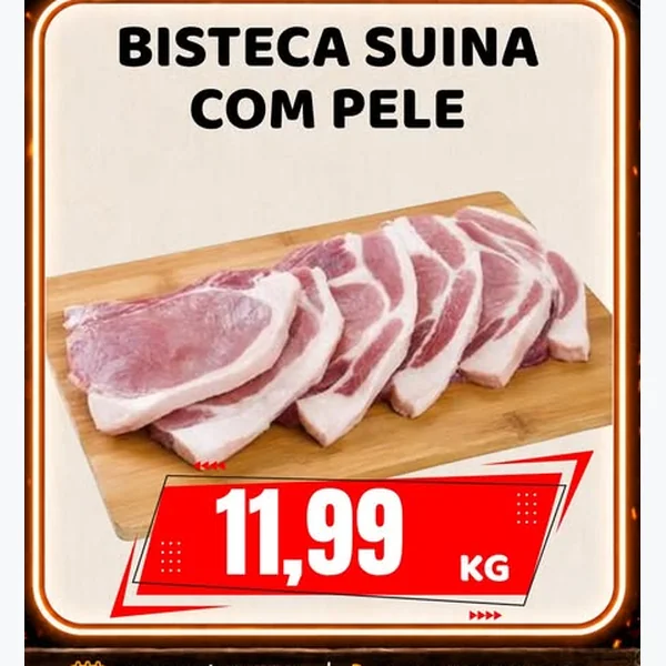Recorte do encarte de Bisteca Suína com Pele
