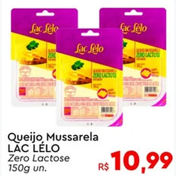 Queijo Mussarela Zero Lactose Lac Lélo 150 g