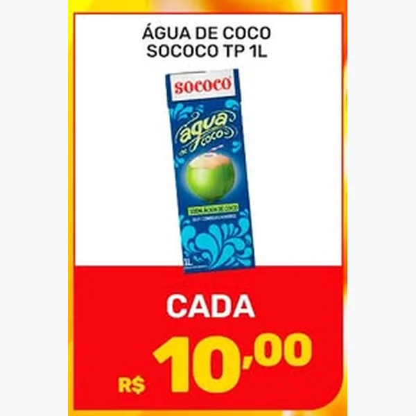 Recorte do encarte de Água de Coco Sococo 1 L