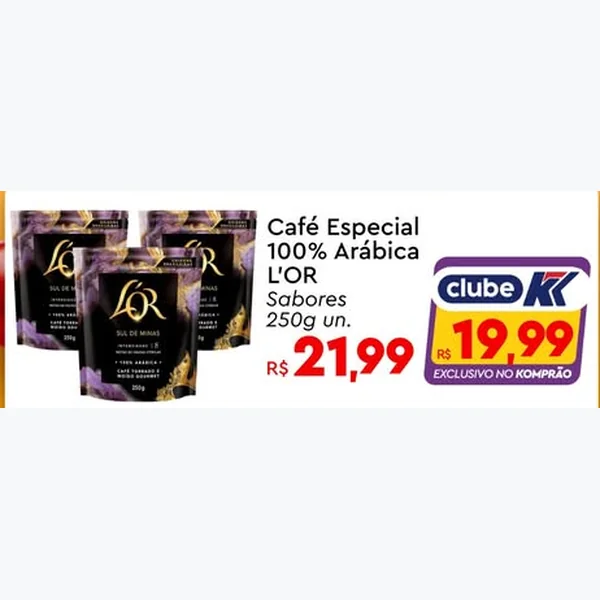Café Especial 100% Arábica L'OR 250 g