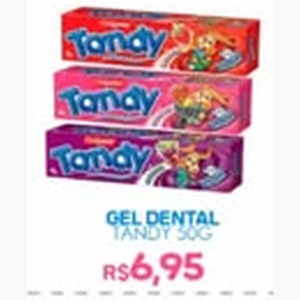Recorte do encarte de Gel Dental Tandy 50 g