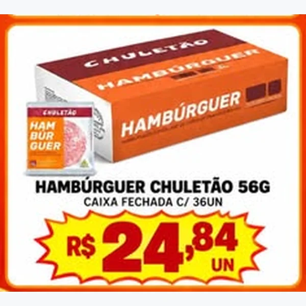 Recorte do encarte de Hambúrguer Chuletão 36 un