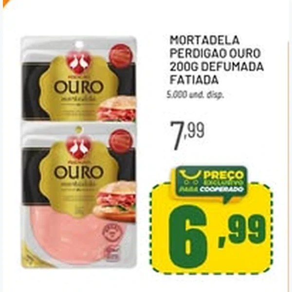 Mortadela Defumada Fatiada Perdigão Ouro 200 g