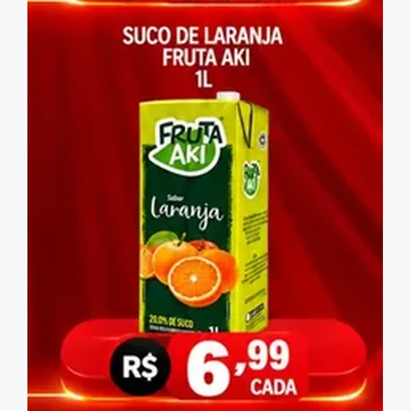 Recorte do encarte de Suco de Laranja Fruta Aki 1 L
