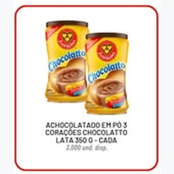 Recorte do encarte de Achocolatado em Pó 3 Corações Chocolatto 350 g