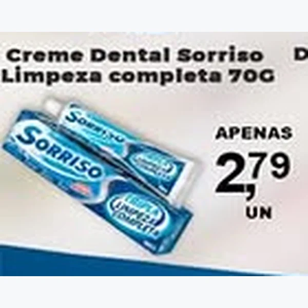 Recorte do encarte de Creme Dental Sorriso 70 g