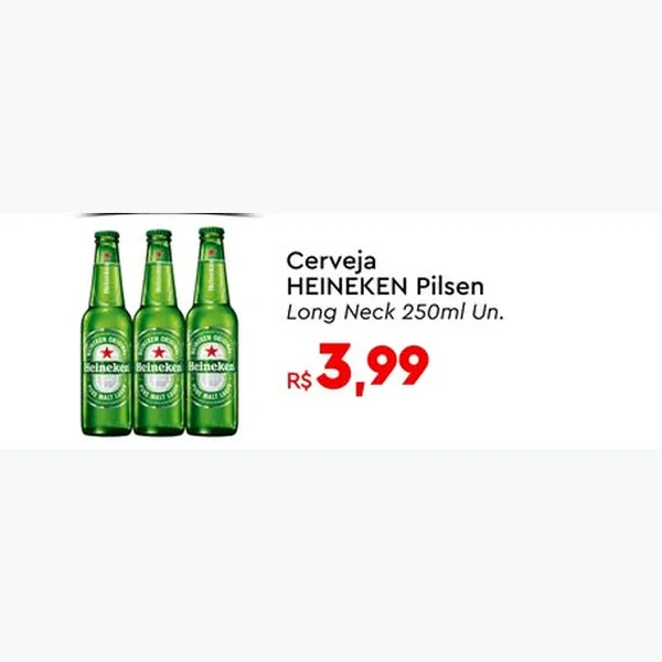 Recorte do encarte de Cerveja Pilsen Long Neck HEINEKEN 250 ml