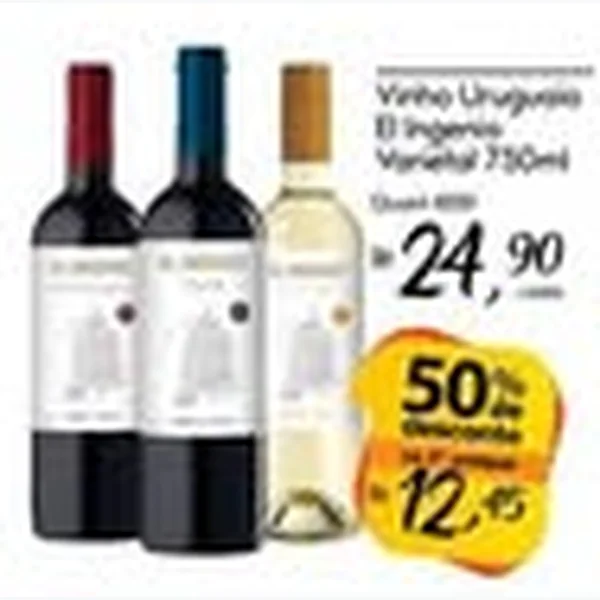 Recorte do encarte de Vinho Uruguaio El Ingenio Varietal 750 ml