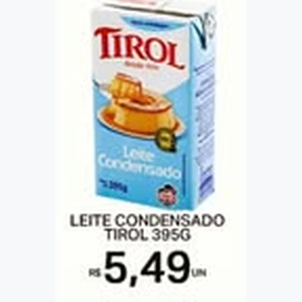 Recorte do encarte de Leite Condensado Tirol 395 g