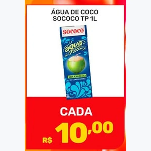 Recorte do encarte de Água de Coco Sococo 1 L