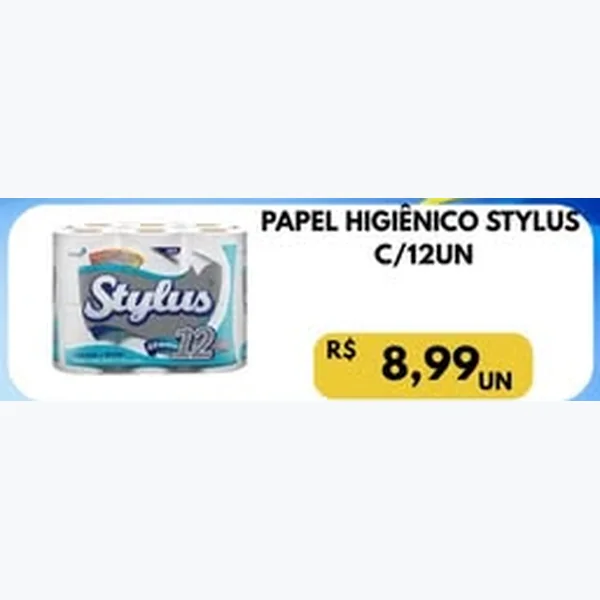 Recorte do encarte de Papel Higiênico Stylus 12 un