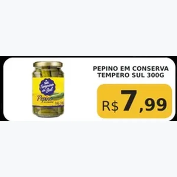 Recorte do encarte de Pepino em Conserva Tempero Sul 300 g