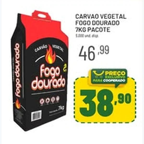 Carvão Vegetal Fogo Dourado