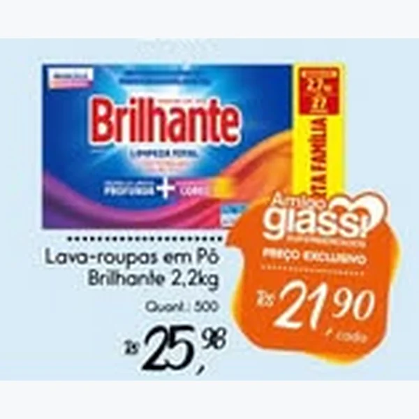 Lava-roupas em Pó Brilhante 2,2 kg