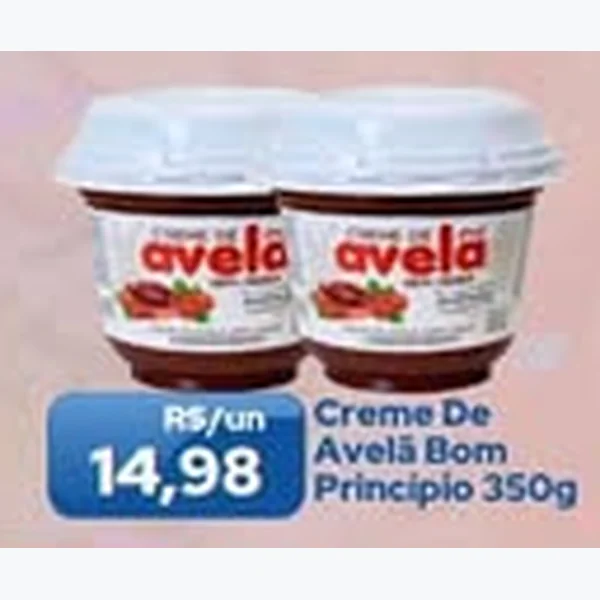 Recorte do encarte de Creme de Avelã Bom Princípio 350 g