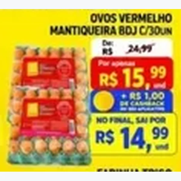 Recorte do encarte de Ovos Vermelhos Mantiqueira 30 un