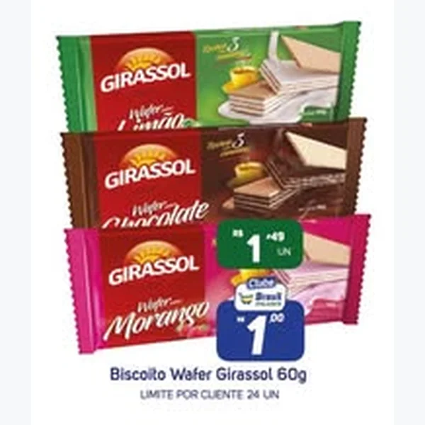 Biscoito Wafer Girassol 60 g
