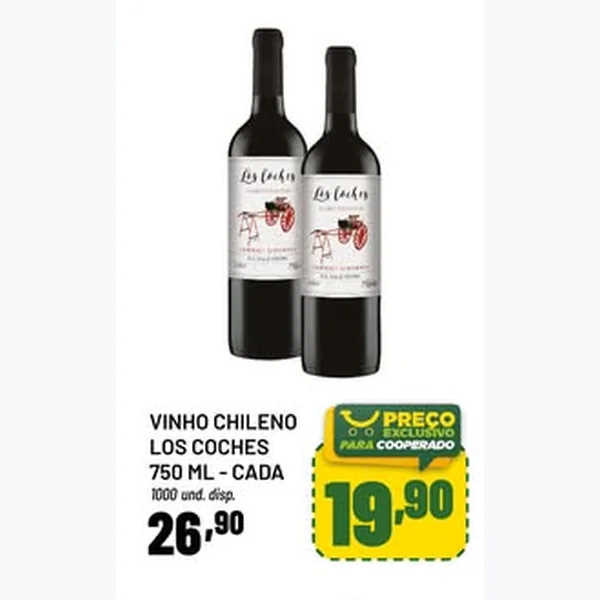 Recorte do encarte de Vinho Chileno Los Coches 750 ml