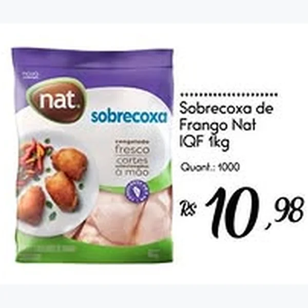 Recorte do encarte de Sobrecoxa de Frango Iqf Nat