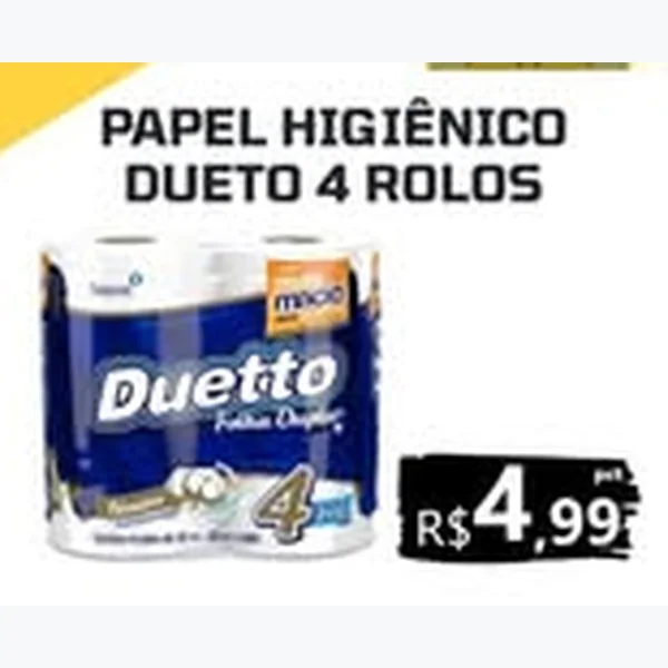Recorte do encarte de Papel Higiênico Duetto 4 un
