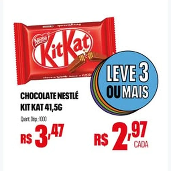Recorte do encarte de Chocolate Nestlé Kit Kat 41,5 g