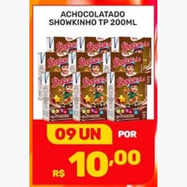 Recorte do encarte de Achocolatado Showkinho 200 ml