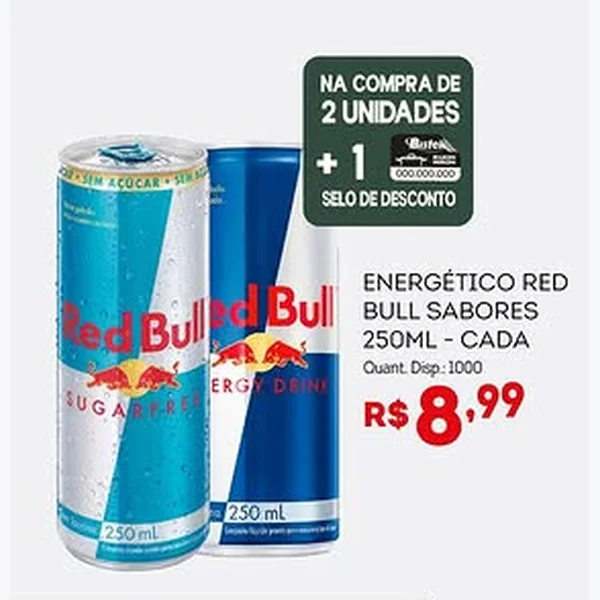 Energético Sabores Red Bull 250 ml