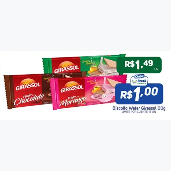 Recorte do encarte de Biscoito Wafer Chocolate Girassol