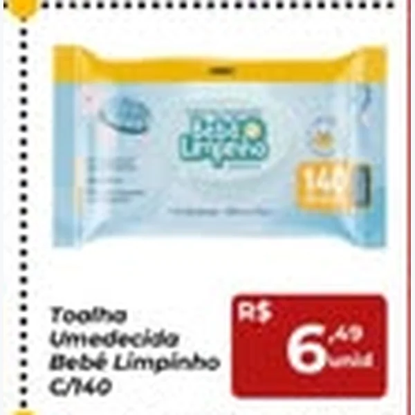 Toalha Umedecida Bebê Limpinho 140 un