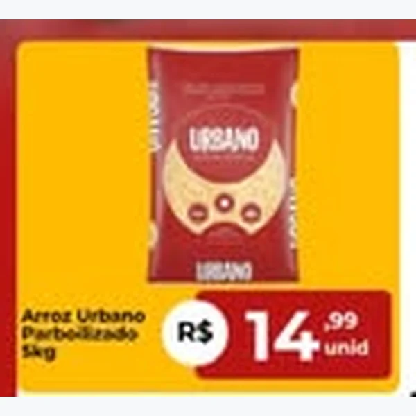 Recorte do encarte de Arroz Parboilizado Urbano 5 kg