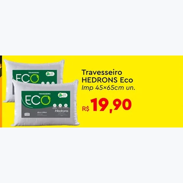 Recorte do encarte de Travesseiro Eco Hedrons 45 un × 65 un