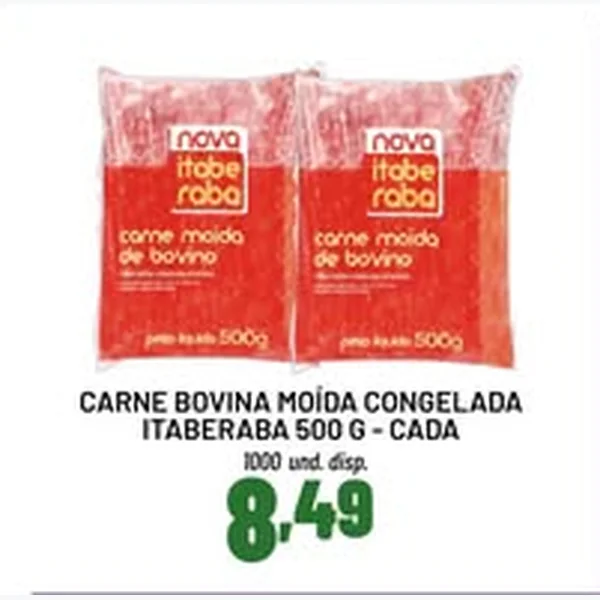 Recorte do encarte de Carne Bovina Moída Congelada Itaberaba 500 g